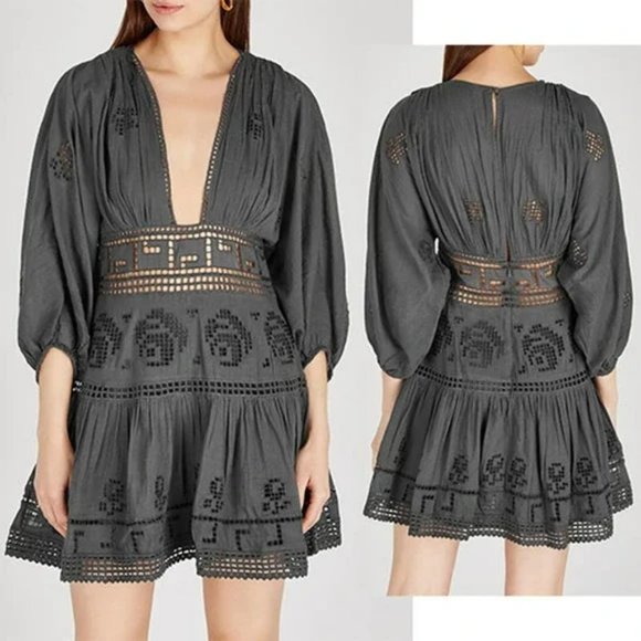 Free People Dresses & Skirts - Free People Tea Time Embroidered Cutout Women's Minidress Black Size: 4 NWT